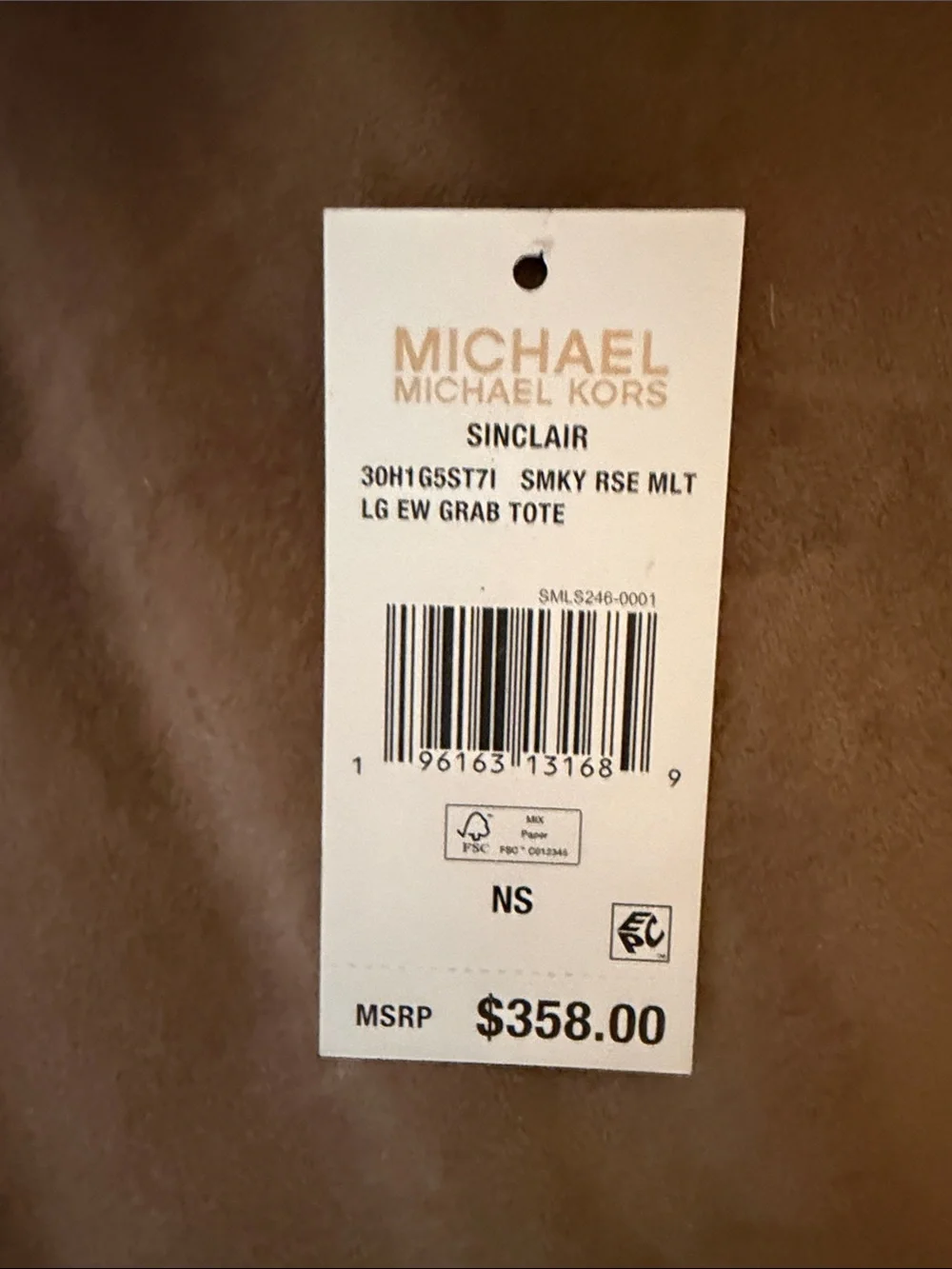 Michael Kors Pink Geo-Print Tote with White Trim
